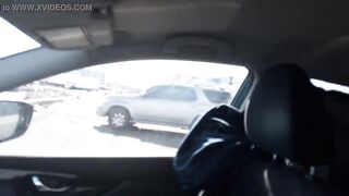 Homeless Mature Ebony MILF Fingers Pussy In Car