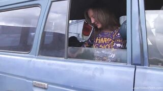 Showing Ass & Pussy Out The Van