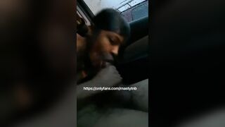 Ghetto Ebony Slut Sucking Black Cock In The Car